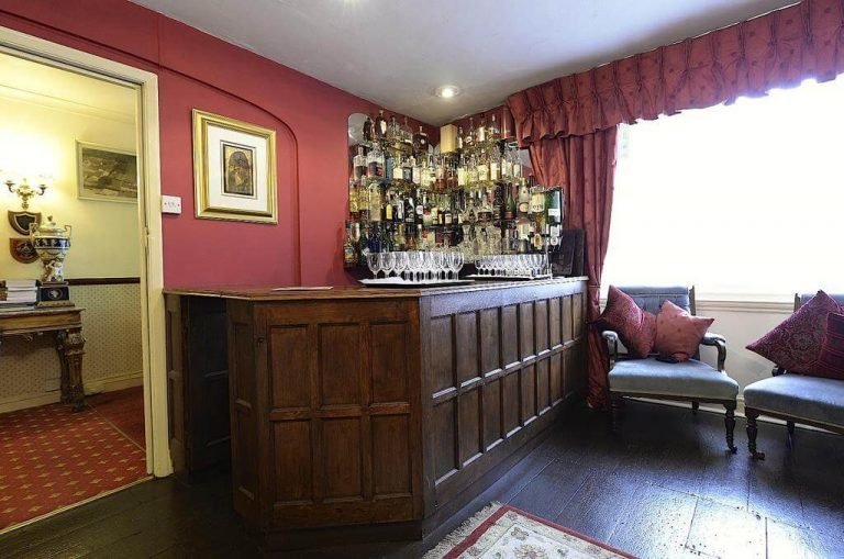 The bar, set for a celebration